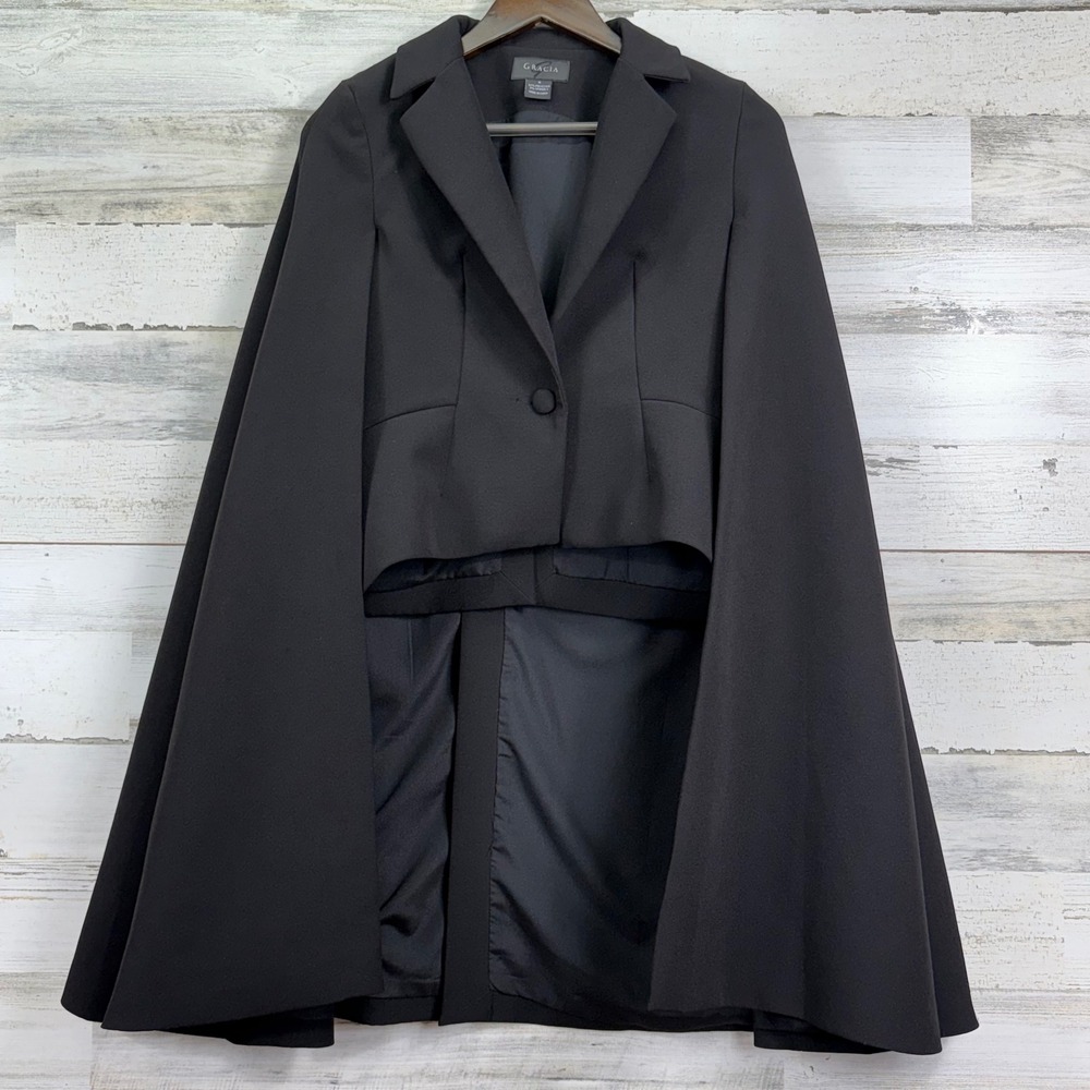 Gracia Black Cape Blazer